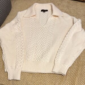 Truth V-Neck Sweater in Cream